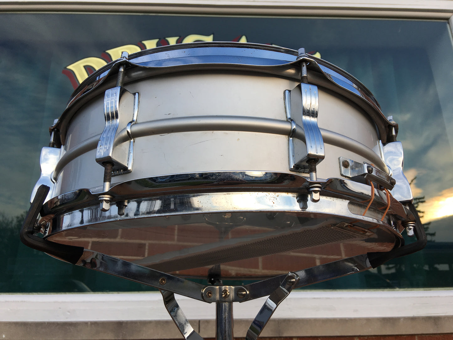 1970's Ludwig Acrolite Blue & Olive 5x14 Snare Drum 1278XXX