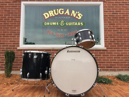 Ludwig 1970 Black Cortex Set with 14"x28" Bass Drum!