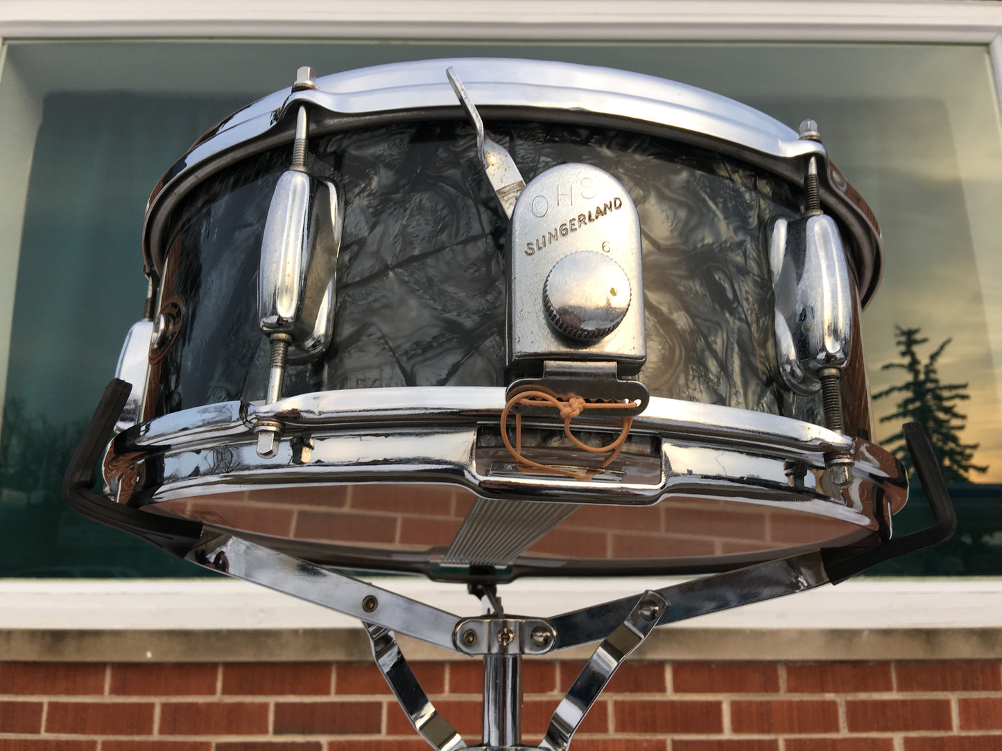 1960's Slingerland 5.5x14 Snare Drum - Black Dimond Pearl 6 Lug