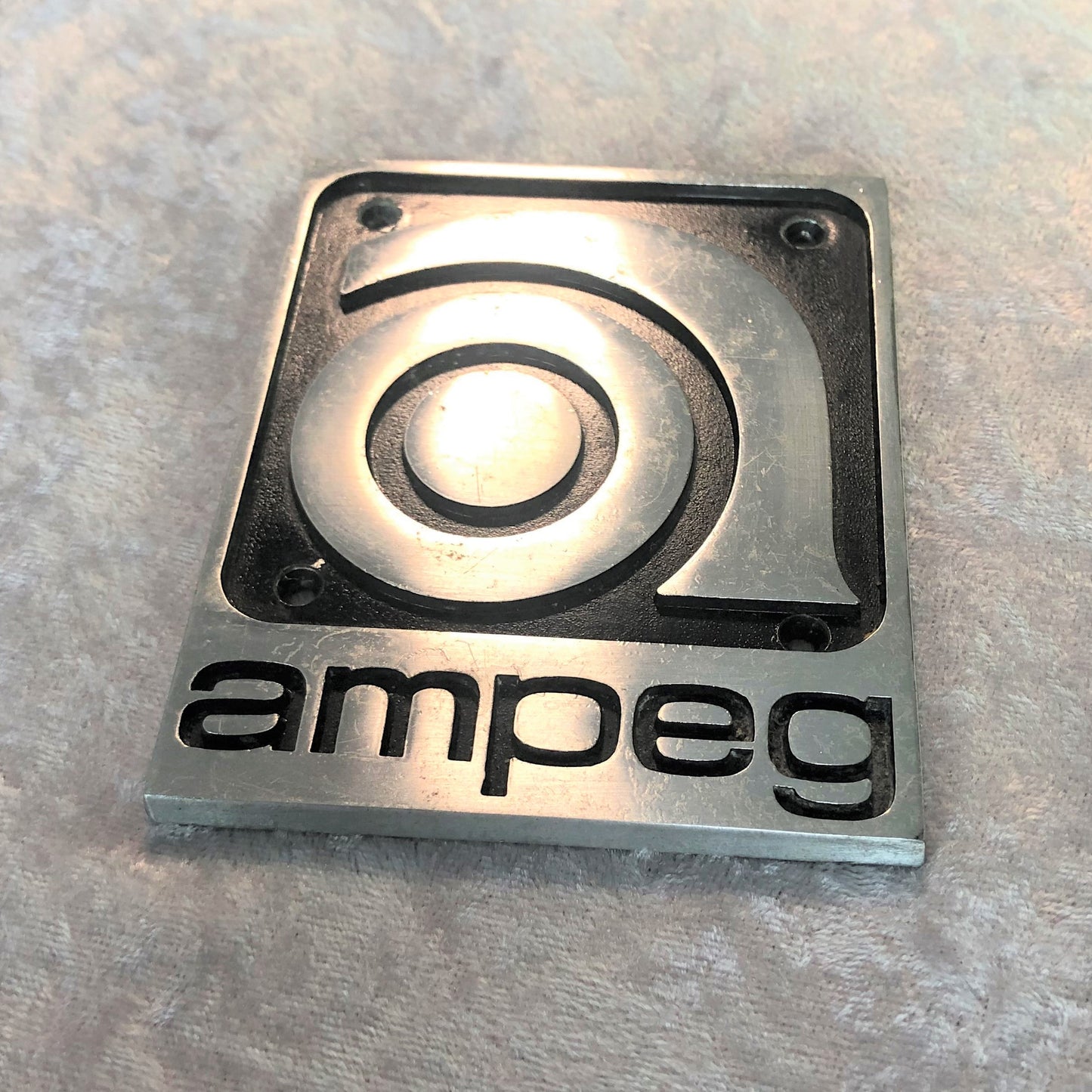 Vintage Ampeg Metal Logo Amp Badge Plate