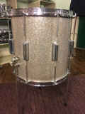 1960's Rogers 14x14 Tower Floor Tom Drum Silver Sparkle