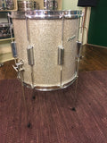 1960's Rogers 14x14 Tower Floor Tom Drum Silver Sparkle