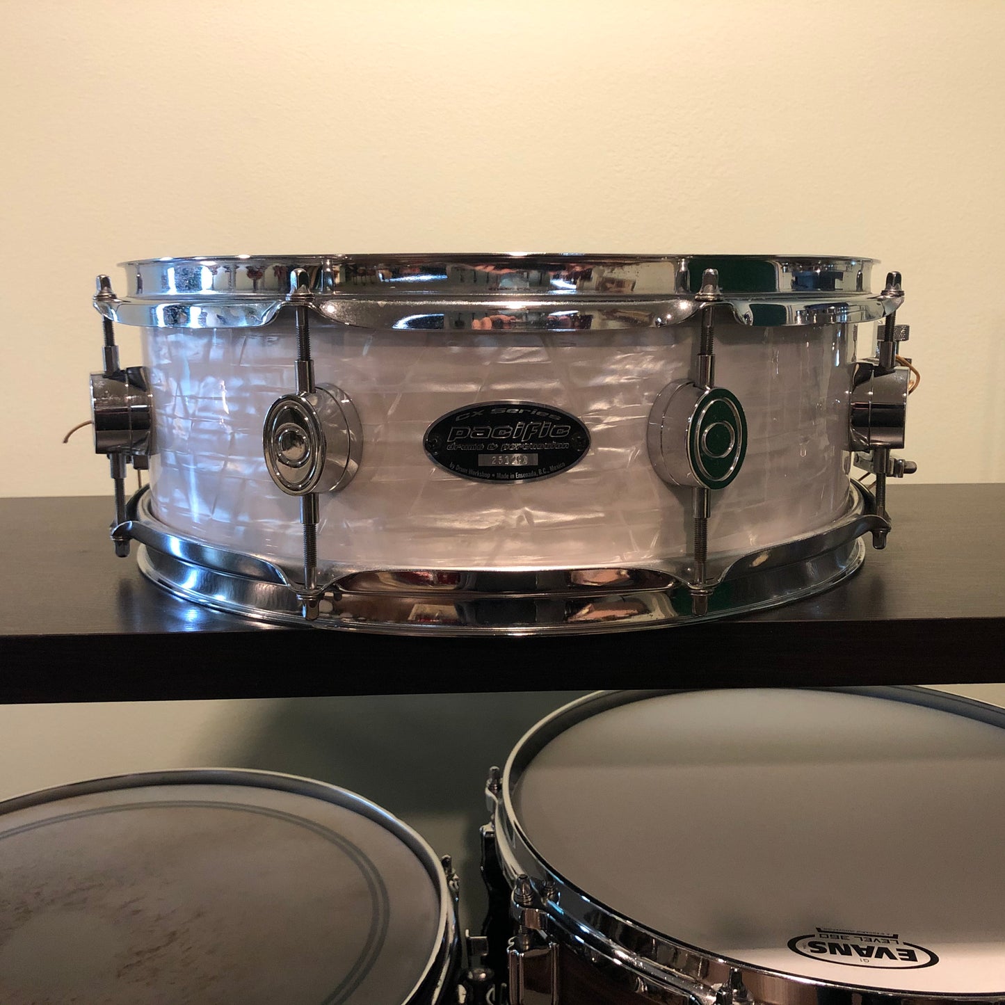 Pacific PDP 5x14 CX Series Snare Drum White Onyx