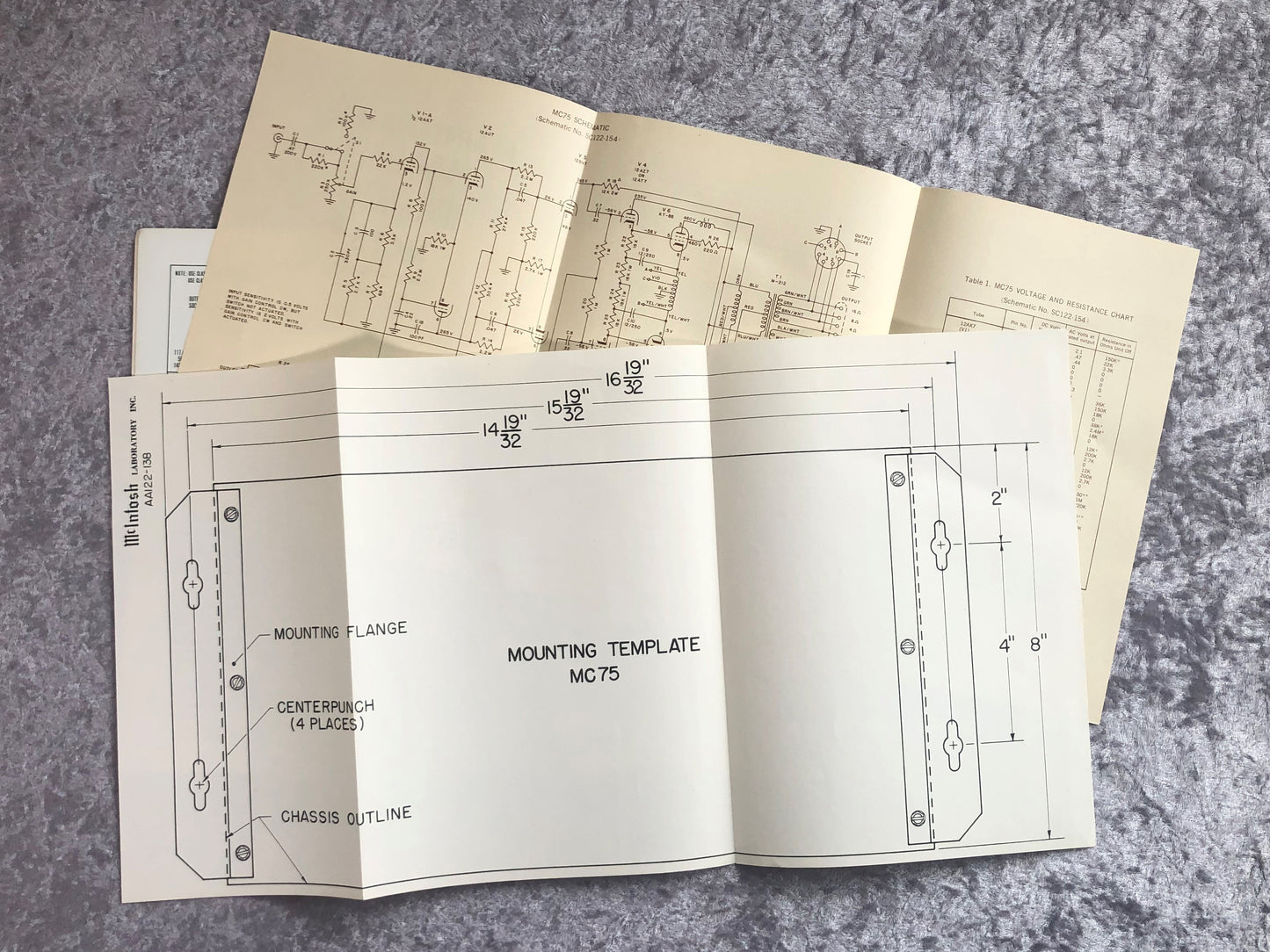 Vintage McIntosh MC75 Owner's Manual, Maintenance Manual/Schematic, and Warranty Cards