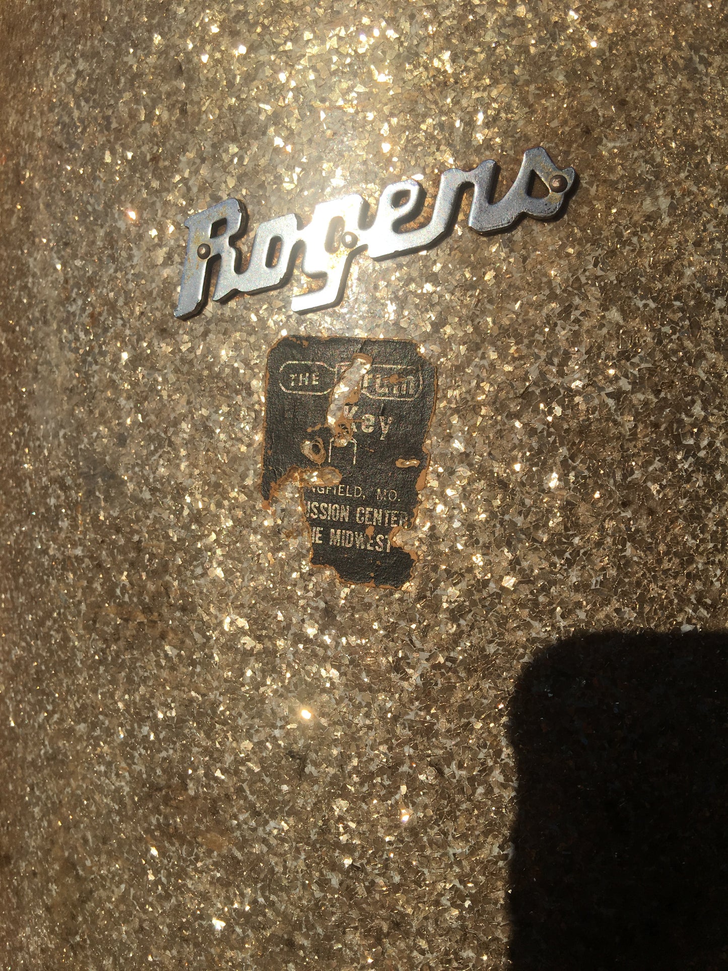 1960's Rogers Silver Sparkle Canister Throne for Drum Set