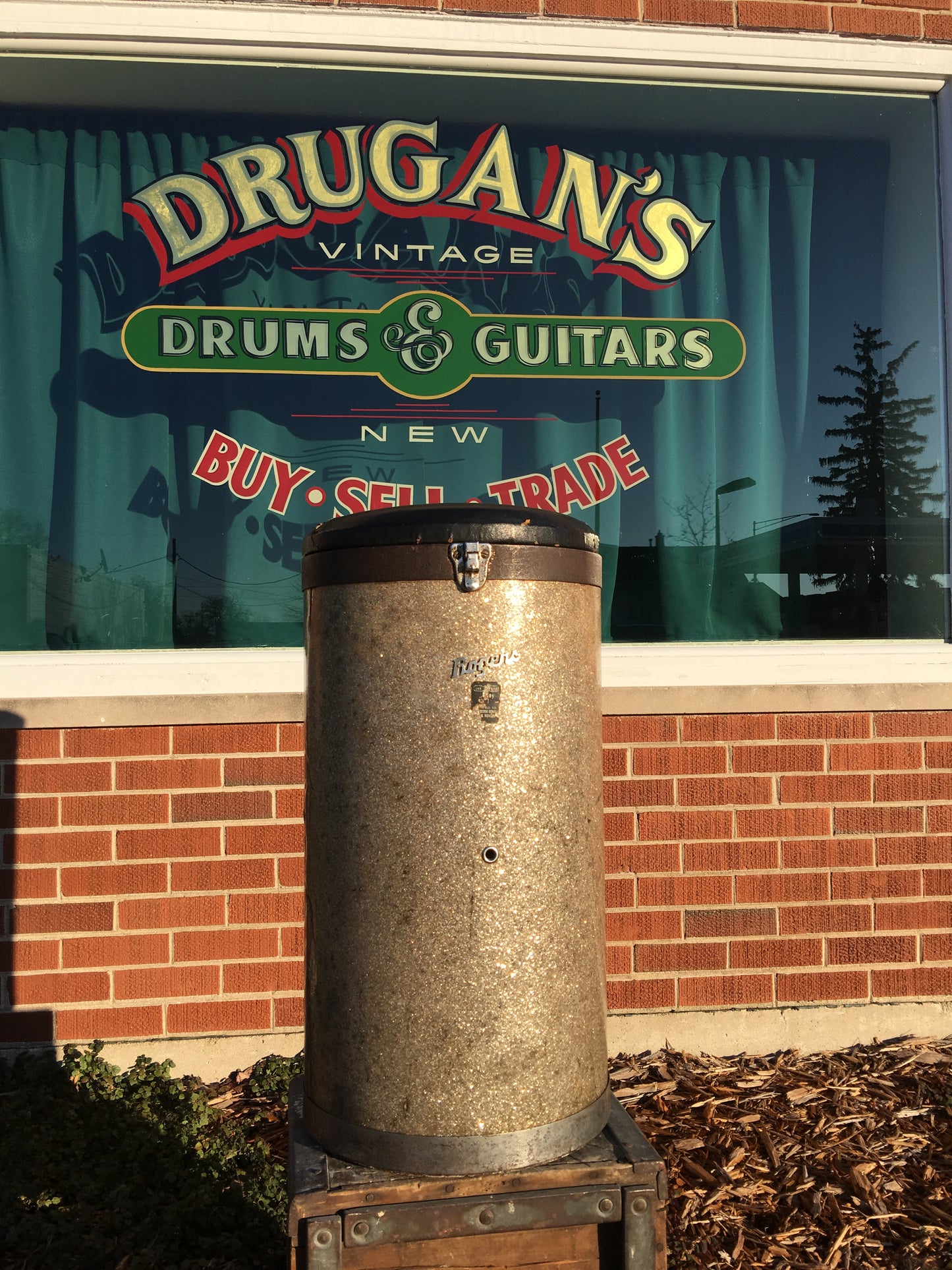 1960's Rogers Silver Sparkle Canister Throne for Drum Set