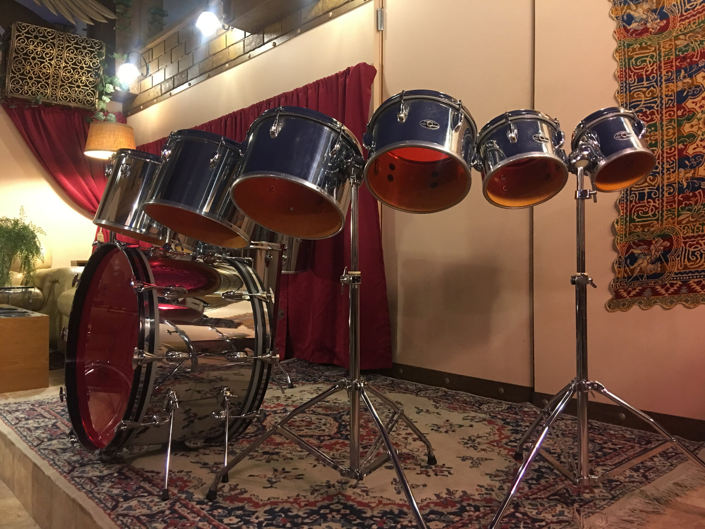 1970's Slingerland 10pc Chrome Drum Set 6"-24"