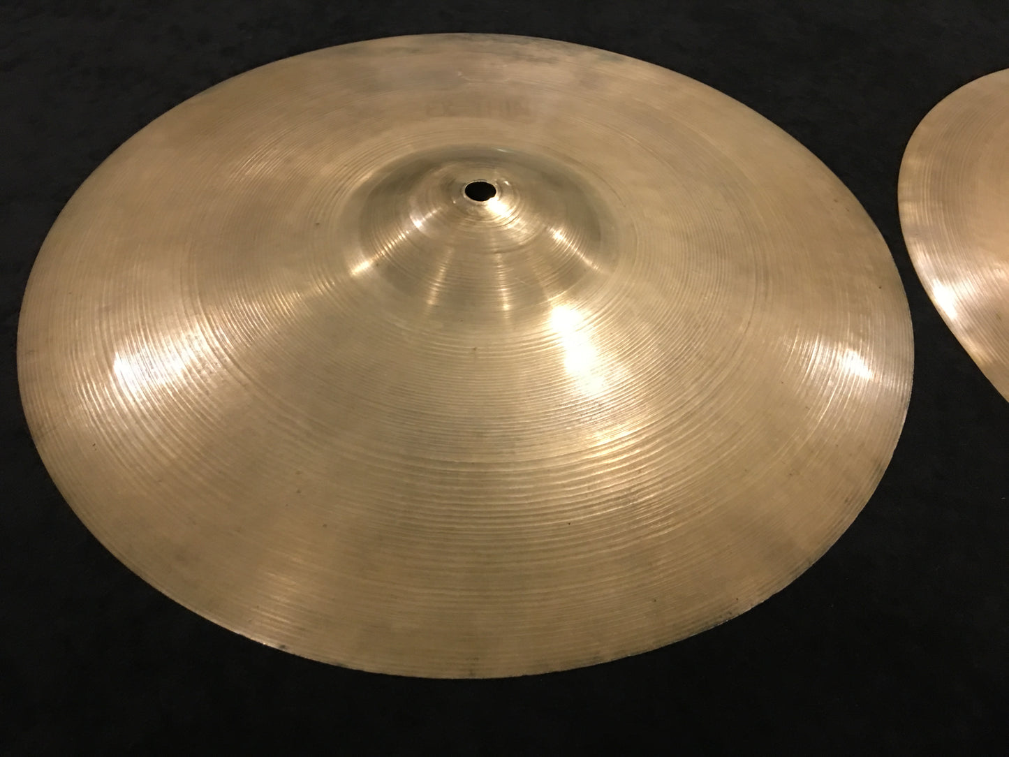 13" Vintage Zildjian A Tran Stamp Hi Hat Cymbal Pair - Light 388/458g #59