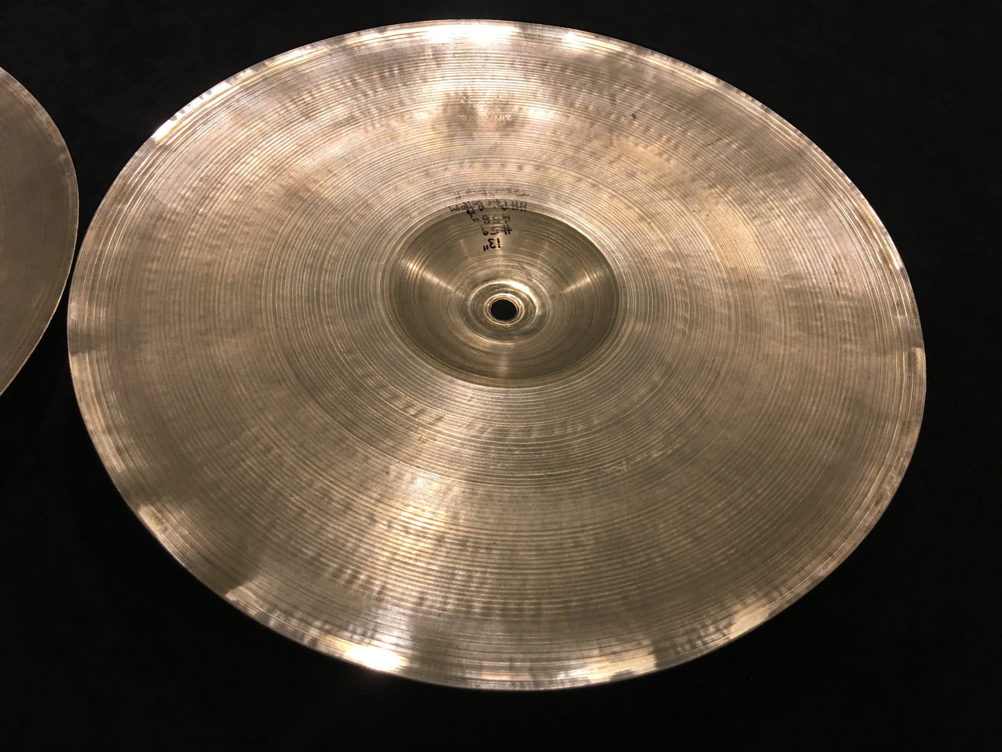 13" Vintage Zildjian A Tran Stamp Hi Hat Cymbal Pair - Light 388/458g #59