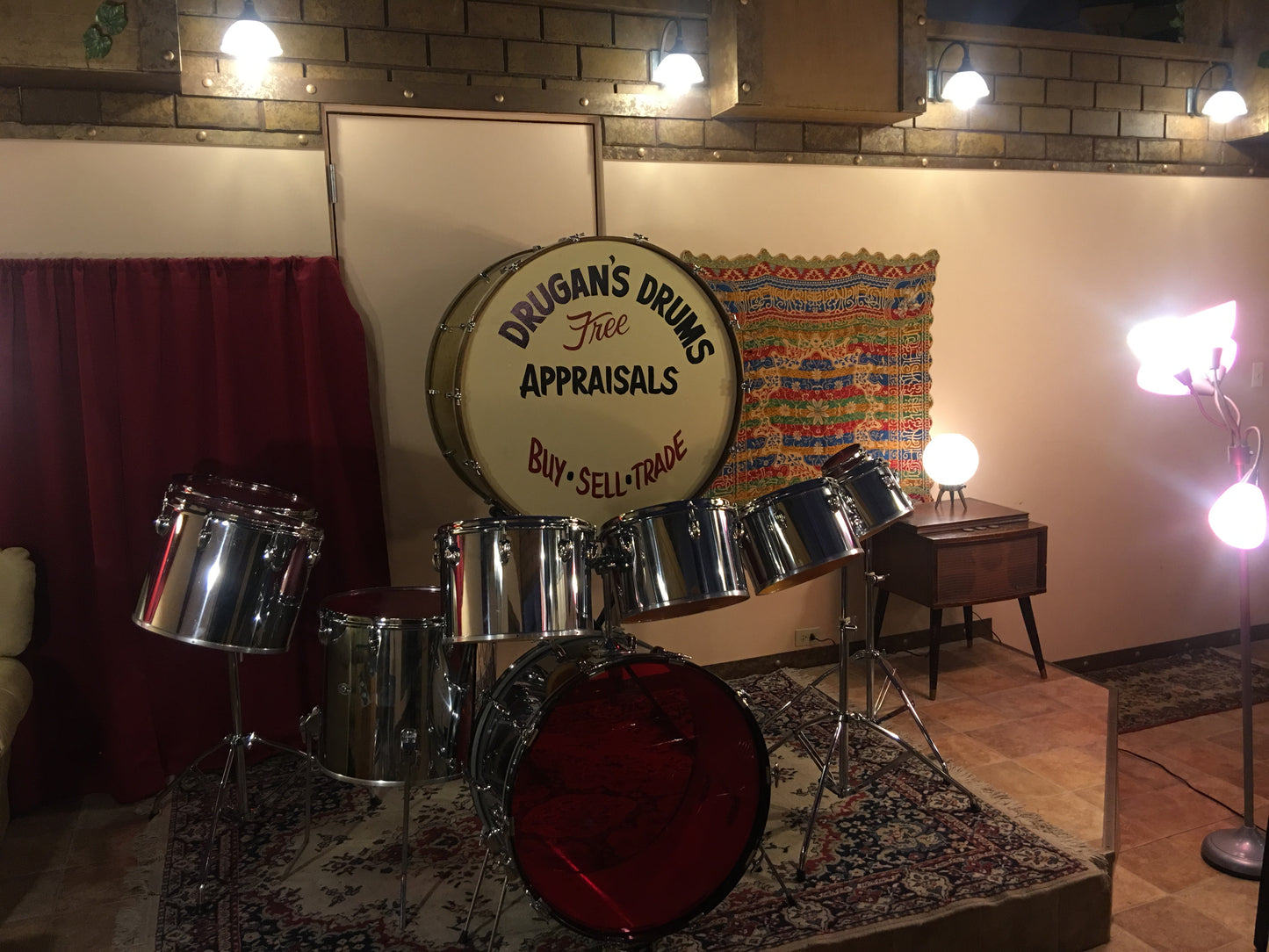 1970's Slingerland 10pc Chrome Drum Set 6"-24"