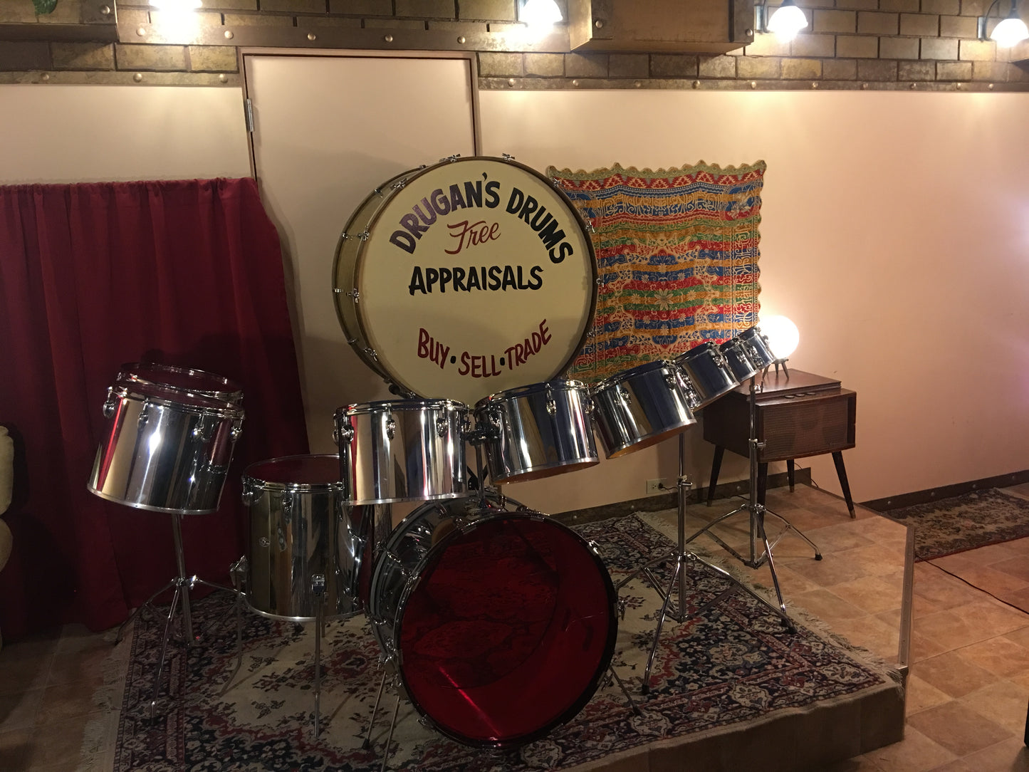 1970's Slingerland 10pc Chrome Drum Set 6"-24"