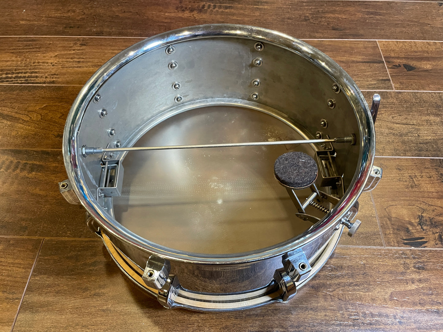 1930s Leedy 6.5x14 Chrome Over Brass Broadway Parallel Snare Drum COB *Video*