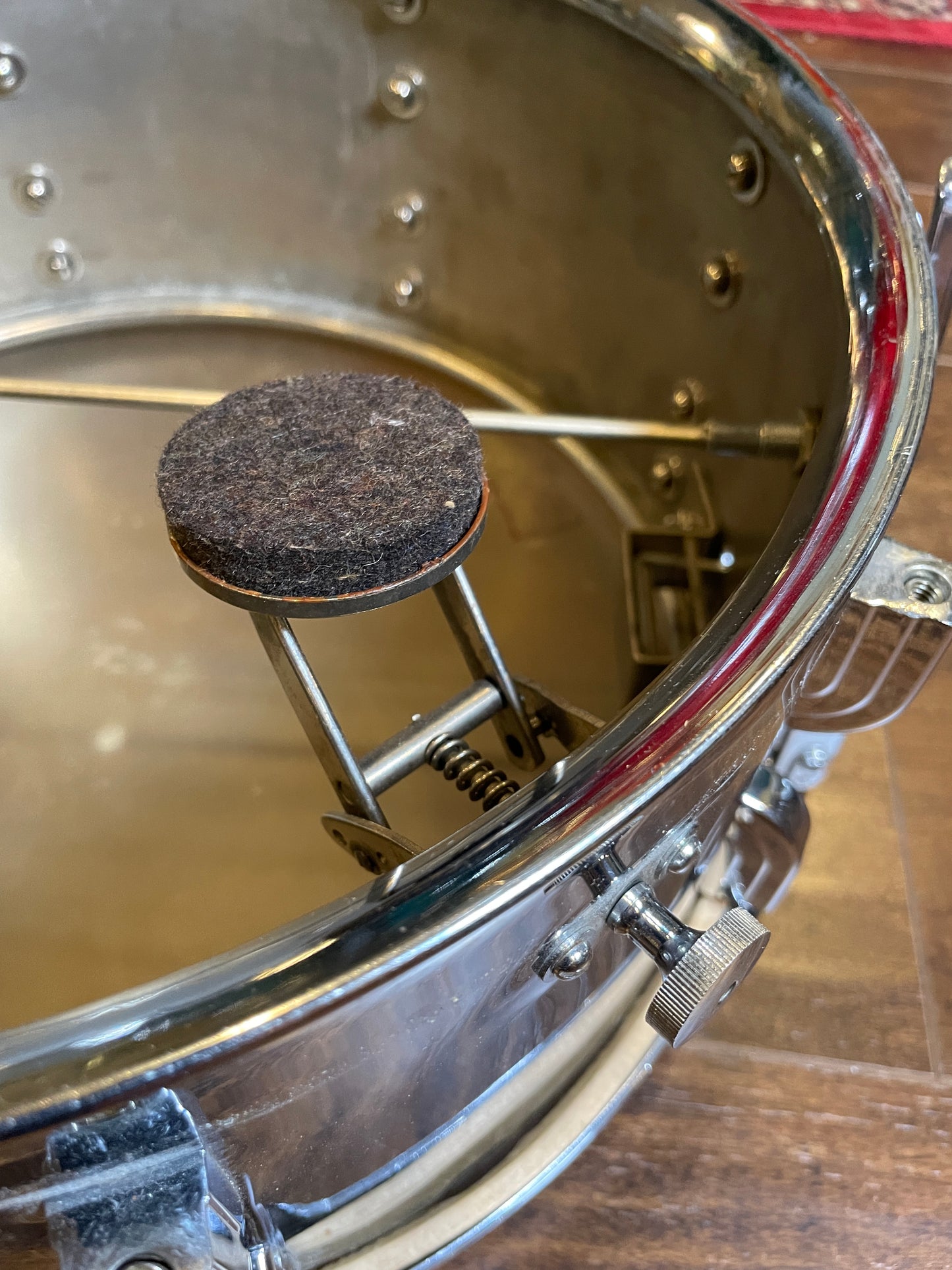 1930s Leedy 6.5x14 Chrome Over Brass Broadway Parallel Snare Drum COB *Video*