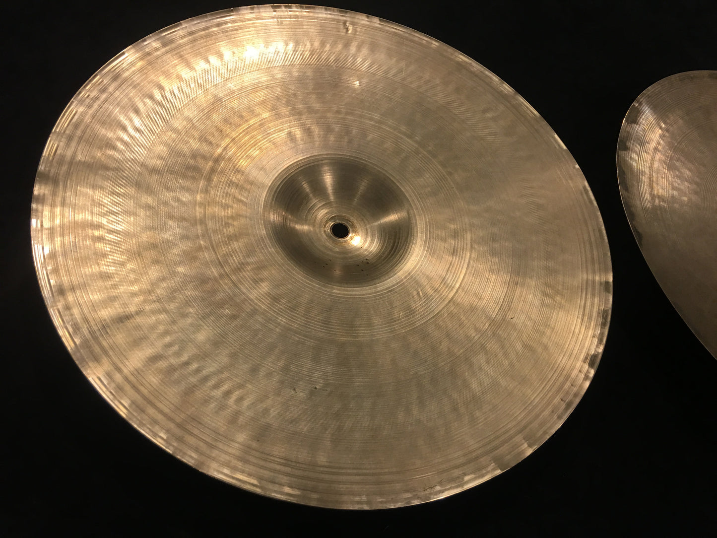 14" Early '50s Zildjian A Tran Stamp Hi Hat Cymbal Pair 600/646g #262