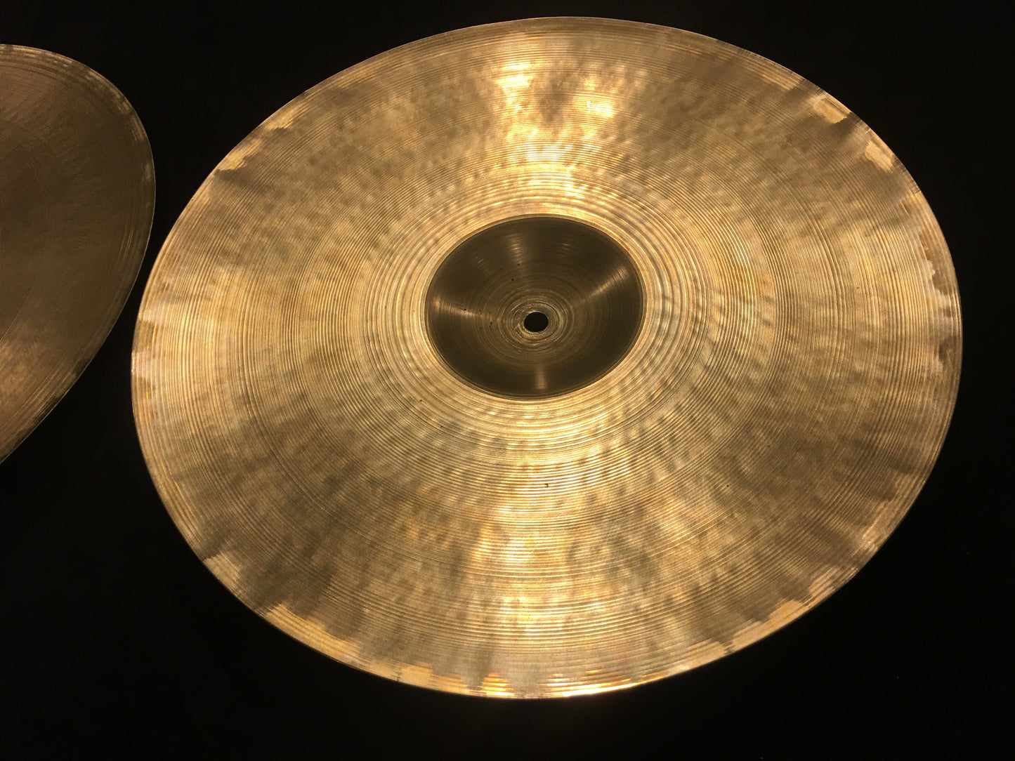 14" Early '50s Zildjian A Tran Stamp Hi Hat Cymbal Pair 600/646g #262