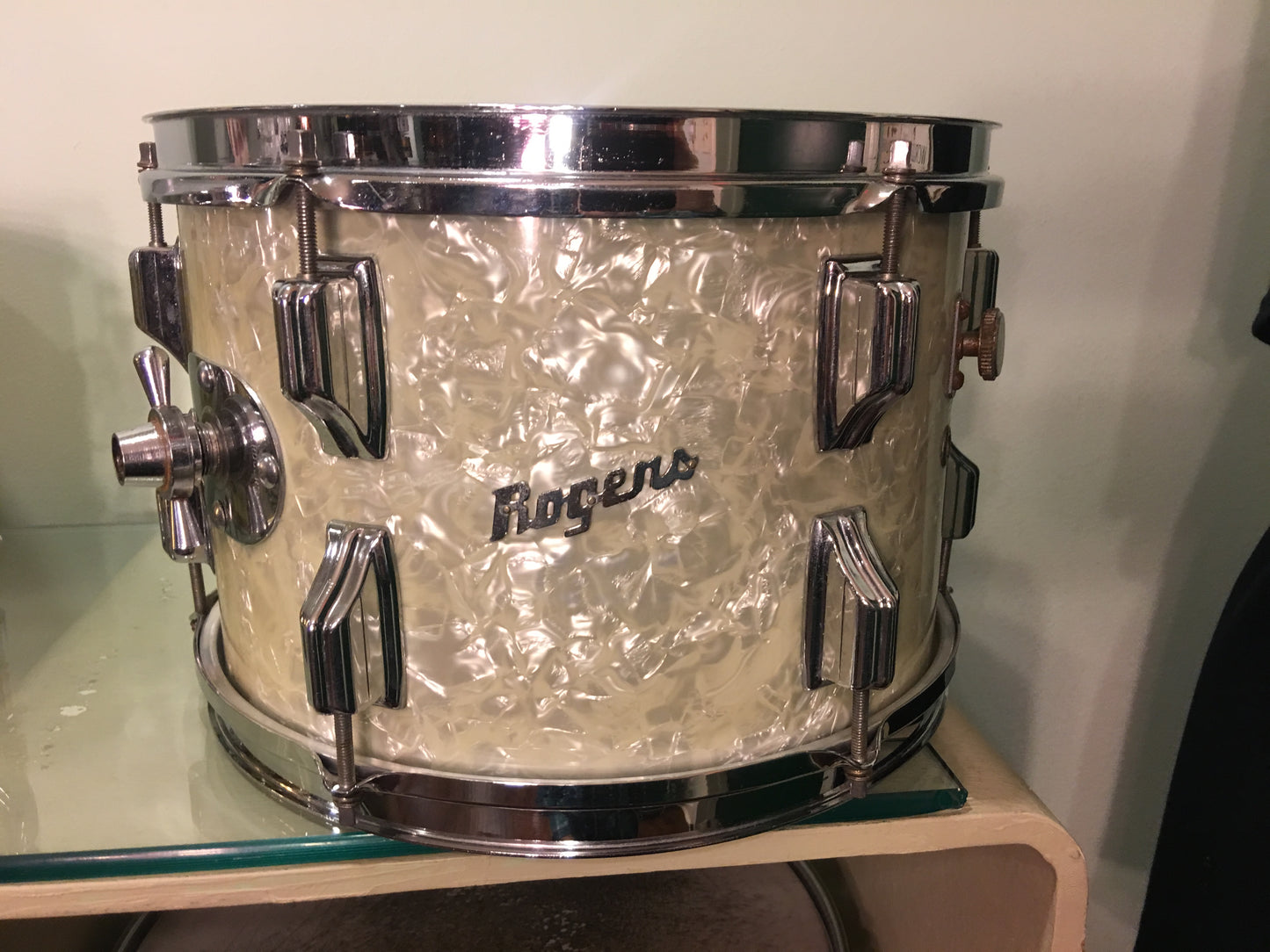 1960's Rogers Cleveland Holiday 8x12 White Marine Pearl Tom Drum