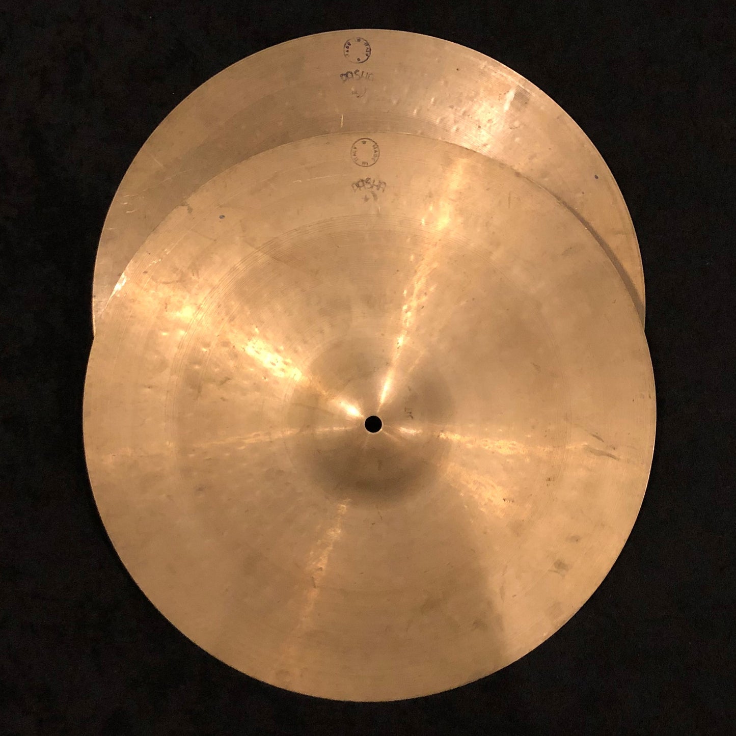 14" Pasha UFIP 1950s/60s Hi-Hat Cymbal Pair Paper Thin Rogers 568g/600g #714