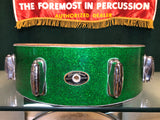 1958 Slingerland 4.5x14 Drum Shell 8 Lug Green Glass Glitter Sparkle