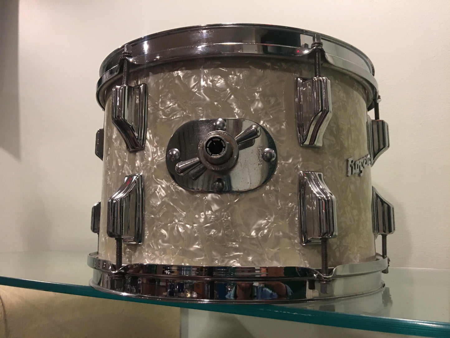 1960's Rogers Cleveland Holiday 8x12 White Marine Pearl Tom Drum