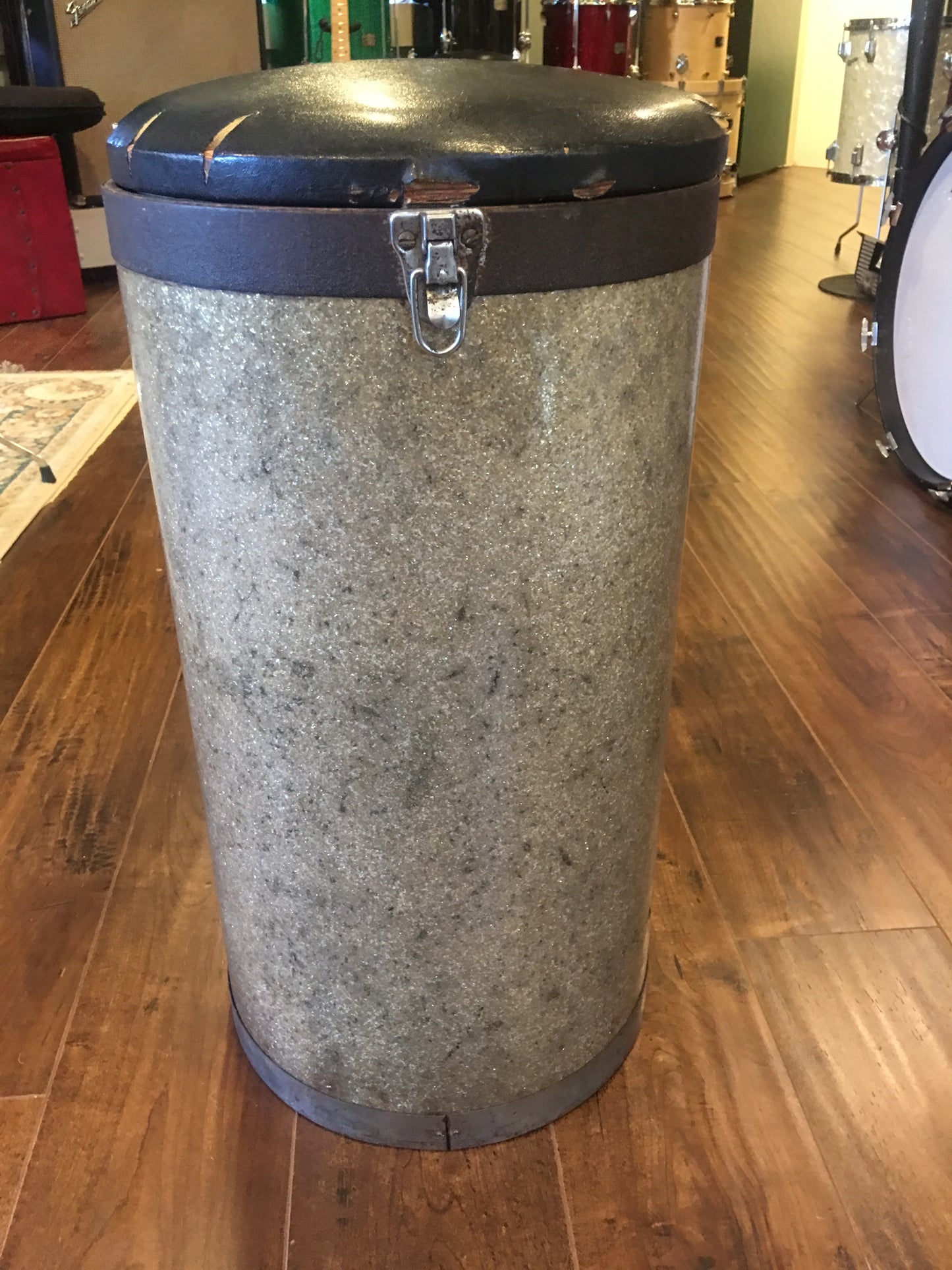 1960's Rogers Silver Sparkle Canister Throne for Drum Set