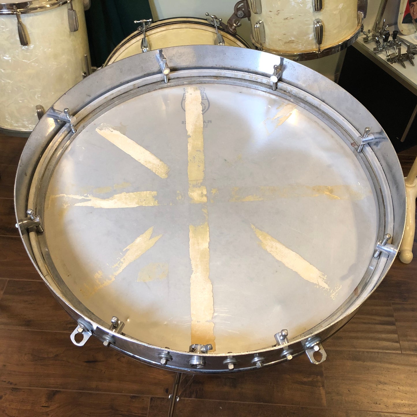 Vintage Ralph Kester 18" Flat Jacks Tenor Tom Marching Drum
