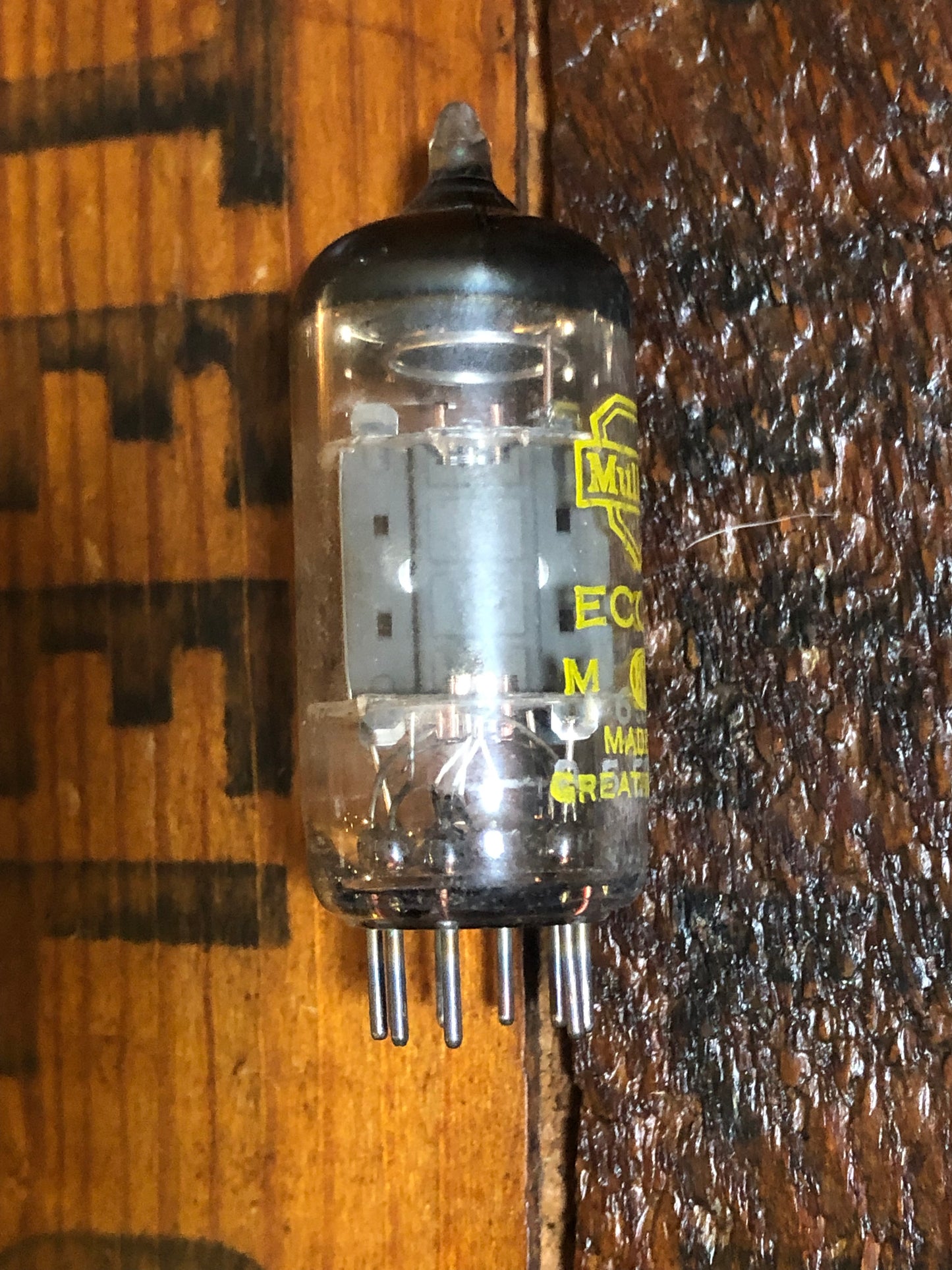 Vintage 1965 Mullard ECC83 Preamp Tube 12AX7 Valve Blackburn Factory Yellow Ink