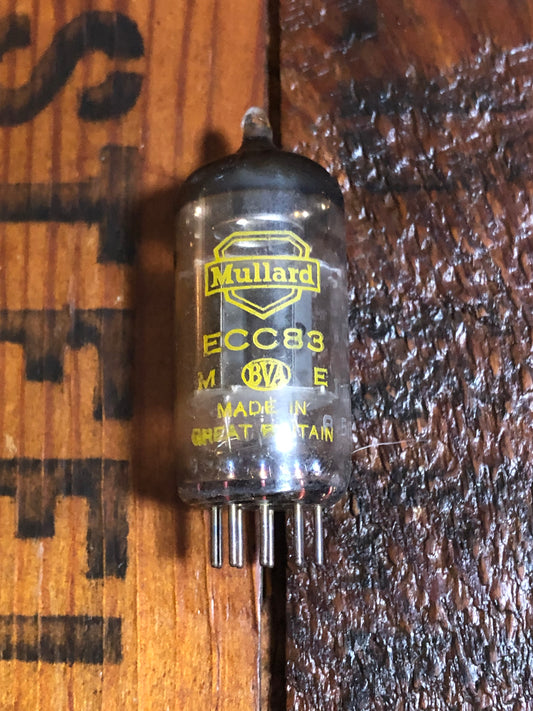 Vintage 1965 Mullard ECC83 Preamp Tube 12AX7 Valve Blackburn Factory Yellow Ink I63