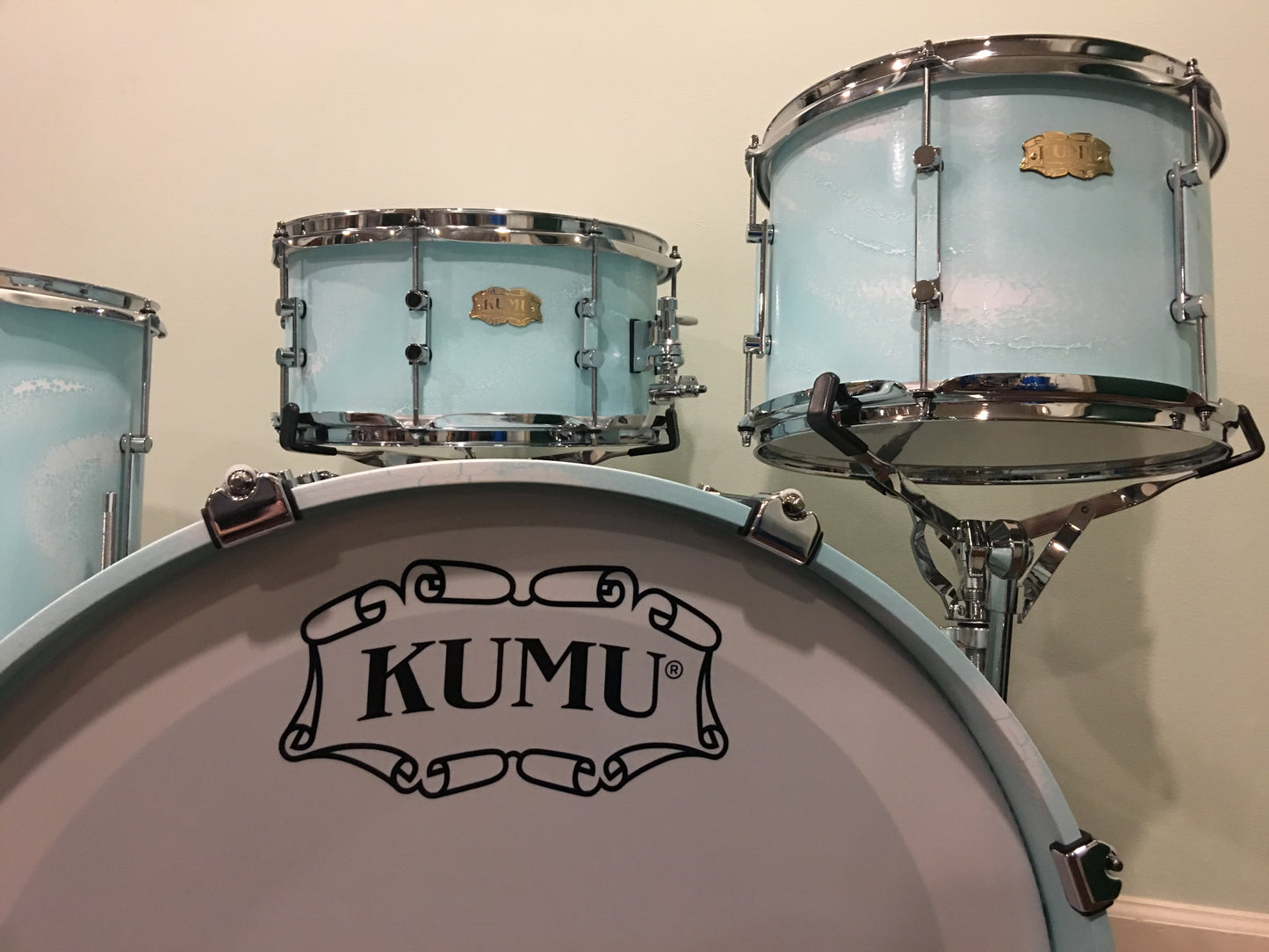 Kumu All Birch Custom One-Off Drum Set in Special Seafoam Finish for NAMM
