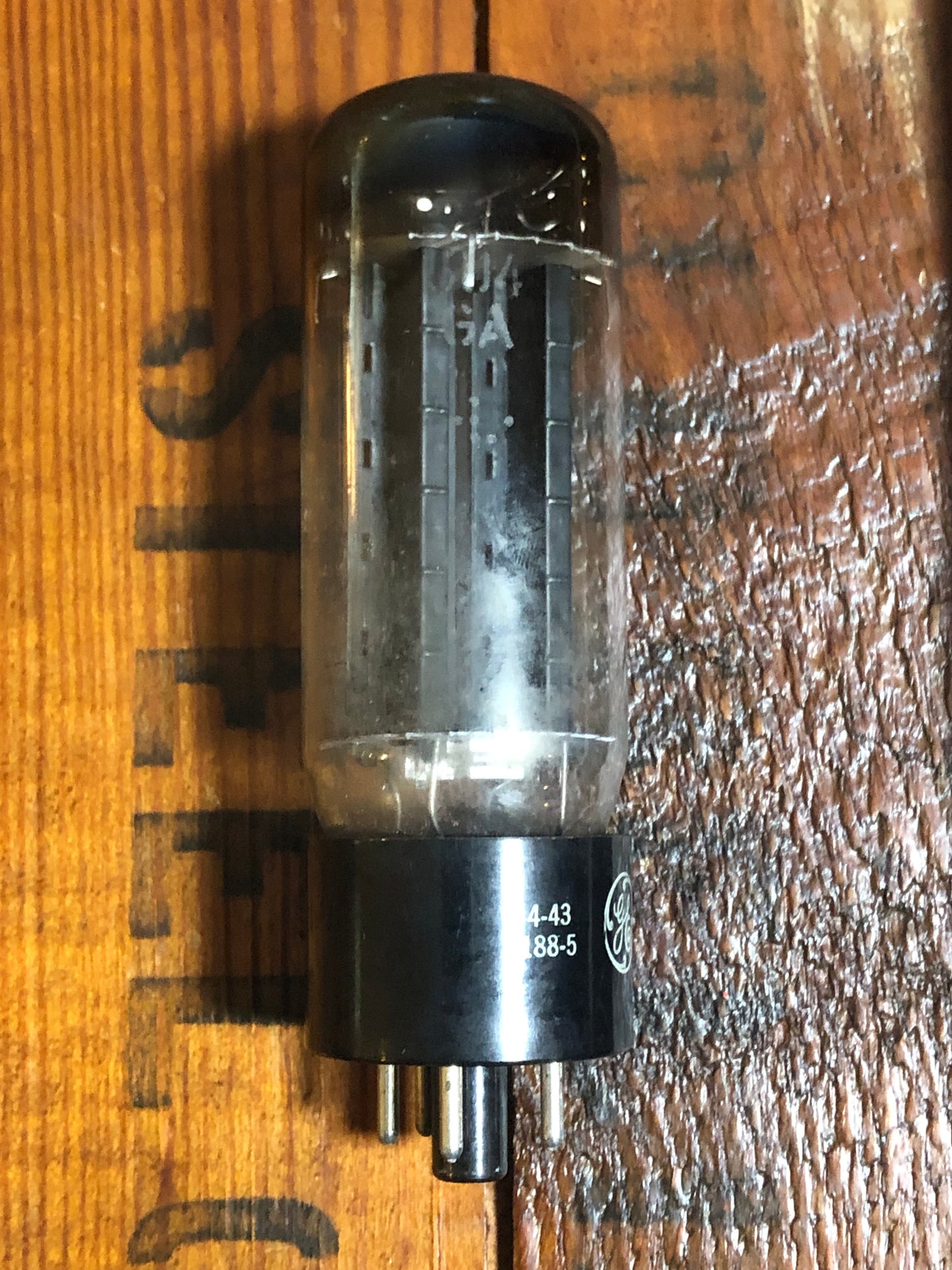 Vintage 1954 GE 5U4GA Rectifier Tube Black Plates Valve General Electric 5U4GB