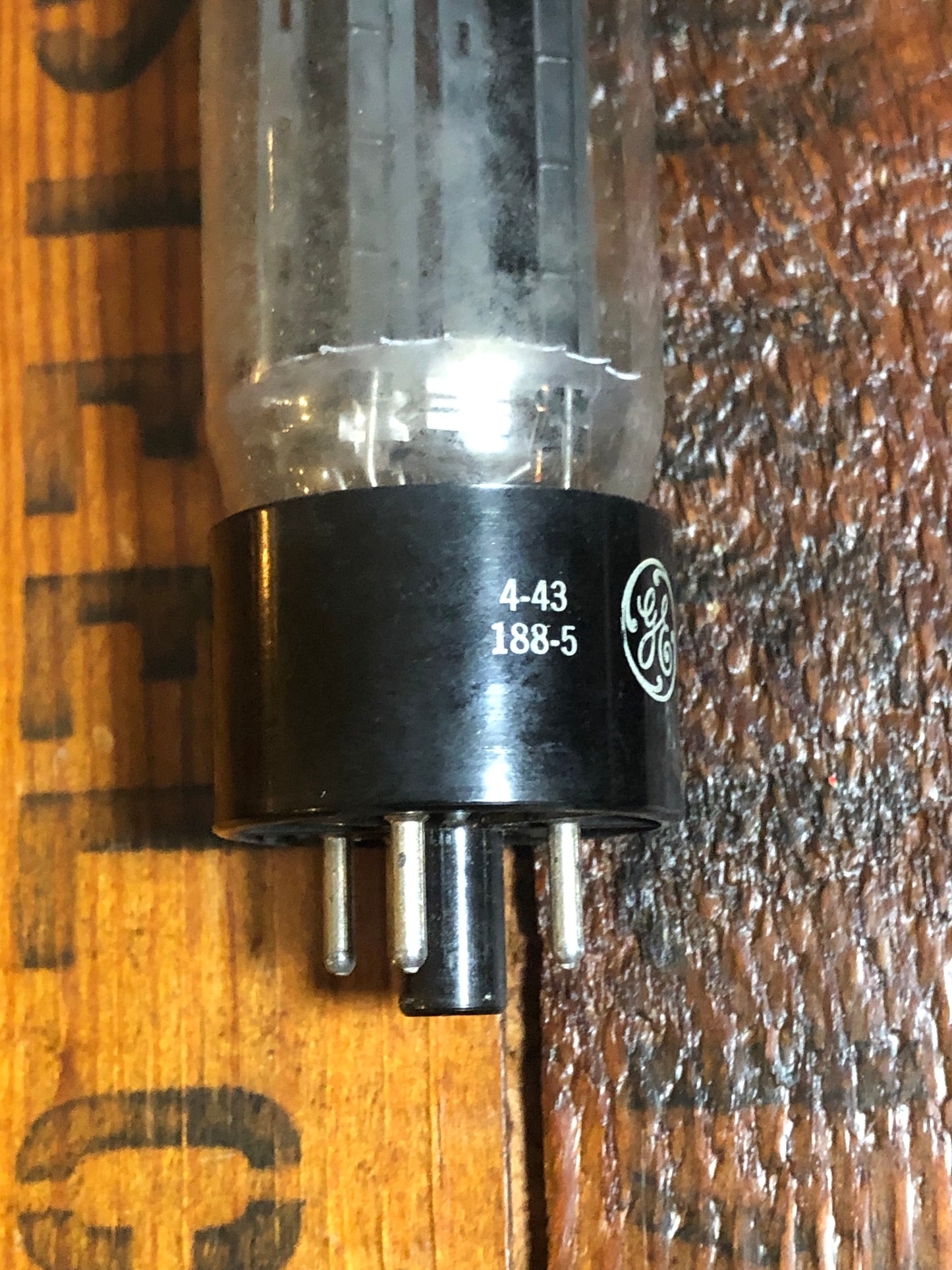 Vintage 1954 GE 5U4GA Rectifier Tube Black Plates Valve General Electric 5U4GB