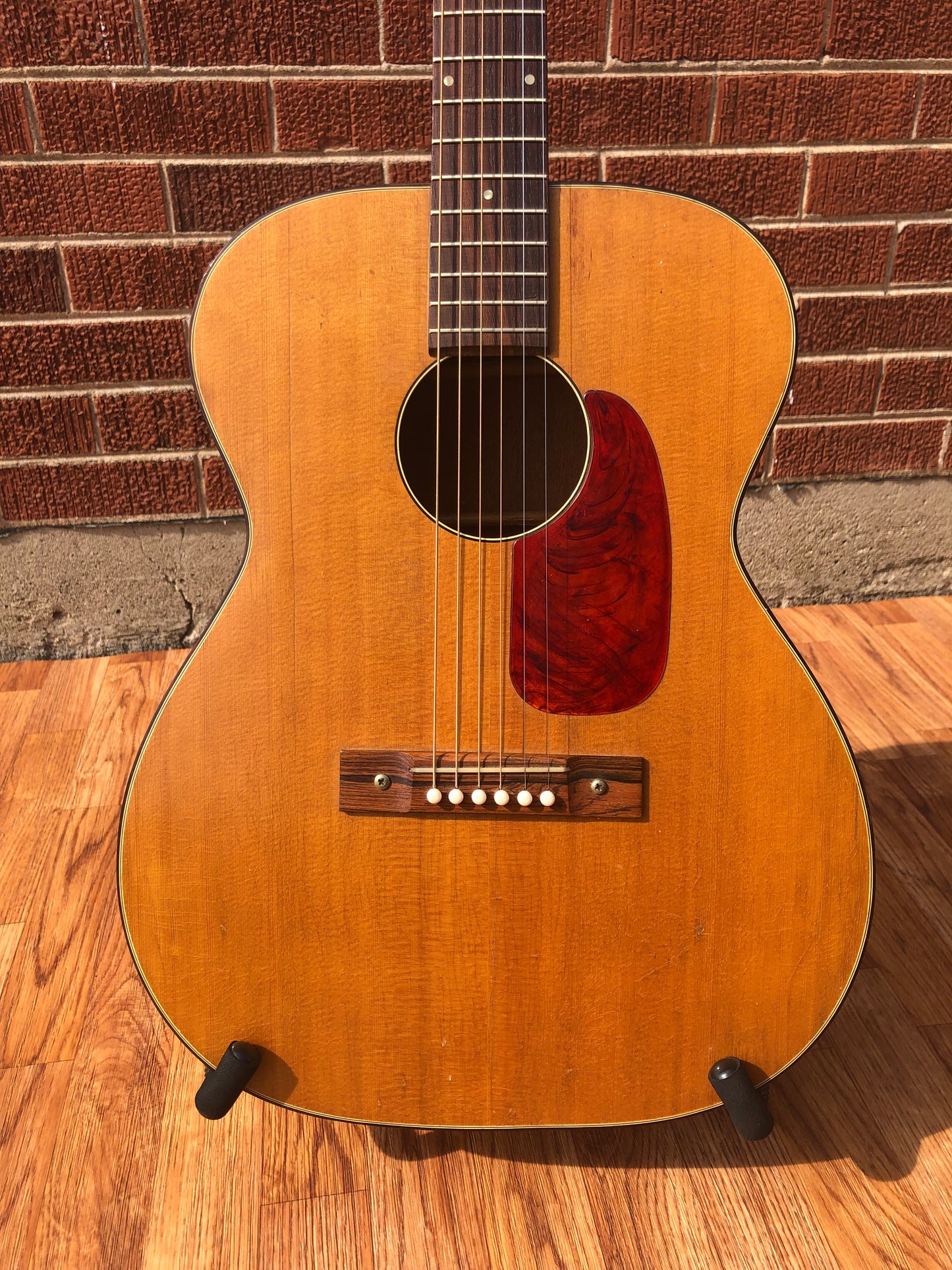 1960s Harmony H162 Tortoise Double Bound Acoustic Guitar Natural