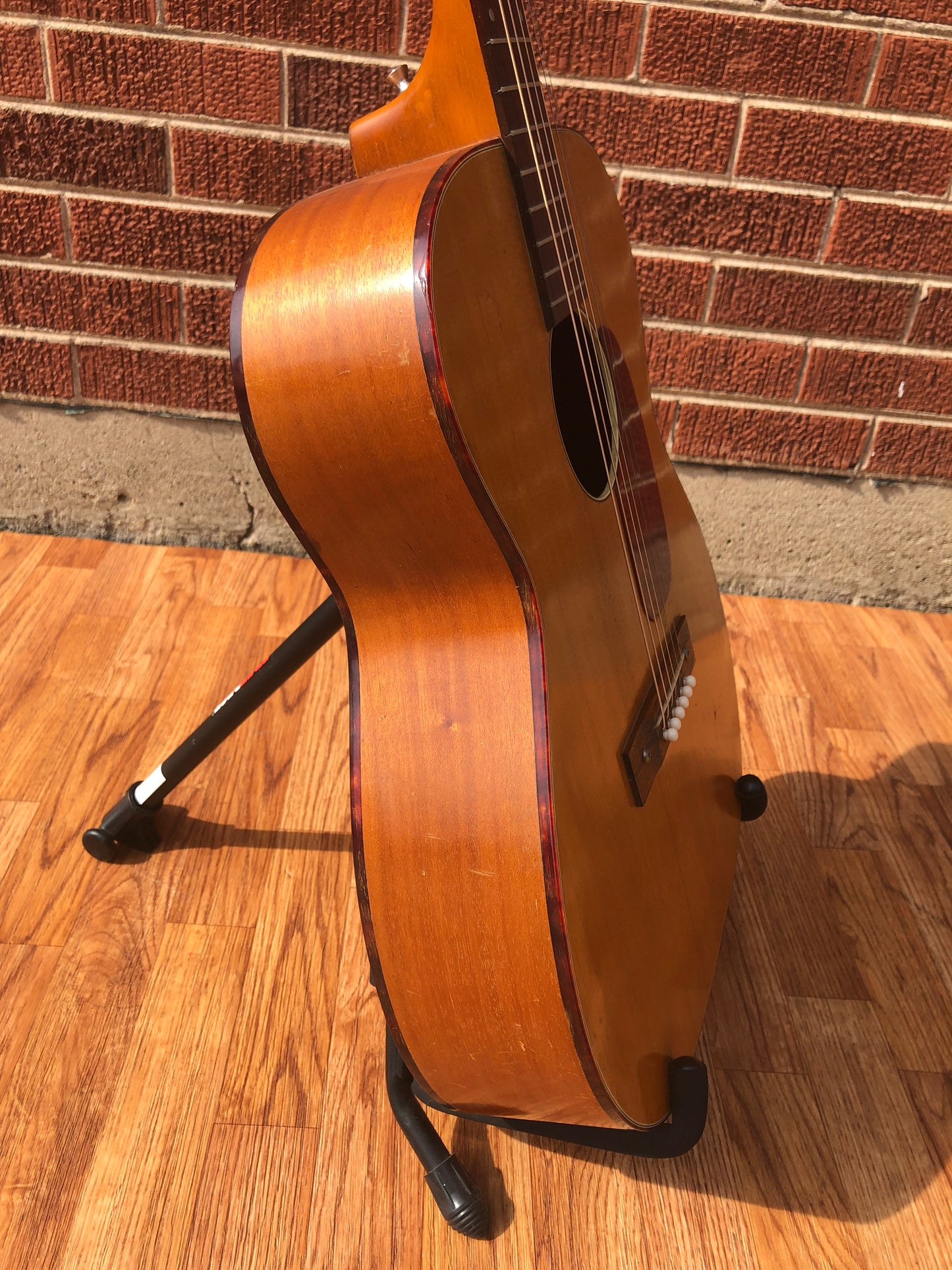 1960s Harmony H162 Tortoise Double Bound Acoustic Guitar Natural