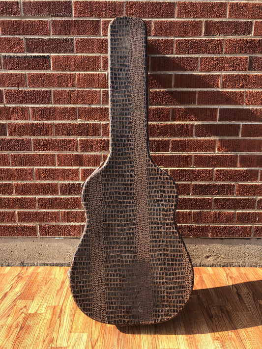 Vintage Ess & Ess Brown Faux Alligator Acoustic Flattop Hardshell Case