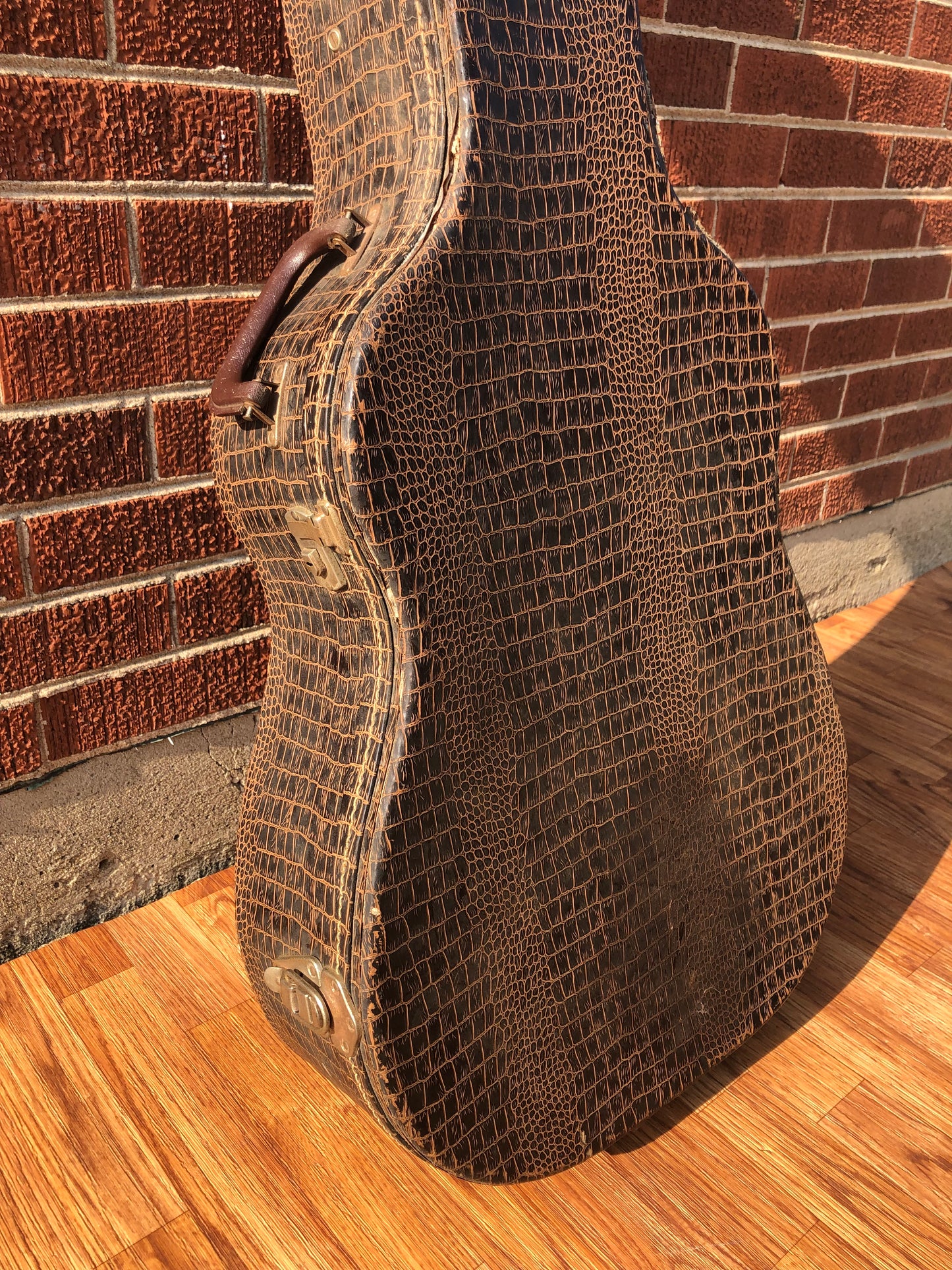 Vintage Ess & Ess Brown Faux Alligator Acoustic Flattop Hardshell Case