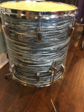 1966 / '67 Ludwig 16x16 Blue Oyster Pearl Keystone Floor Tom Drum 3 Ply