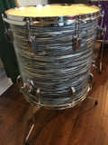 1966 / '67 Ludwig 16x16 Blue Oyster Pearl Keystone Floor Tom Drum 3 Ply