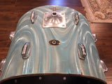 Vintage 1960's Slingerland 14x20 Green Satin Flame Pearl Bass Drum
