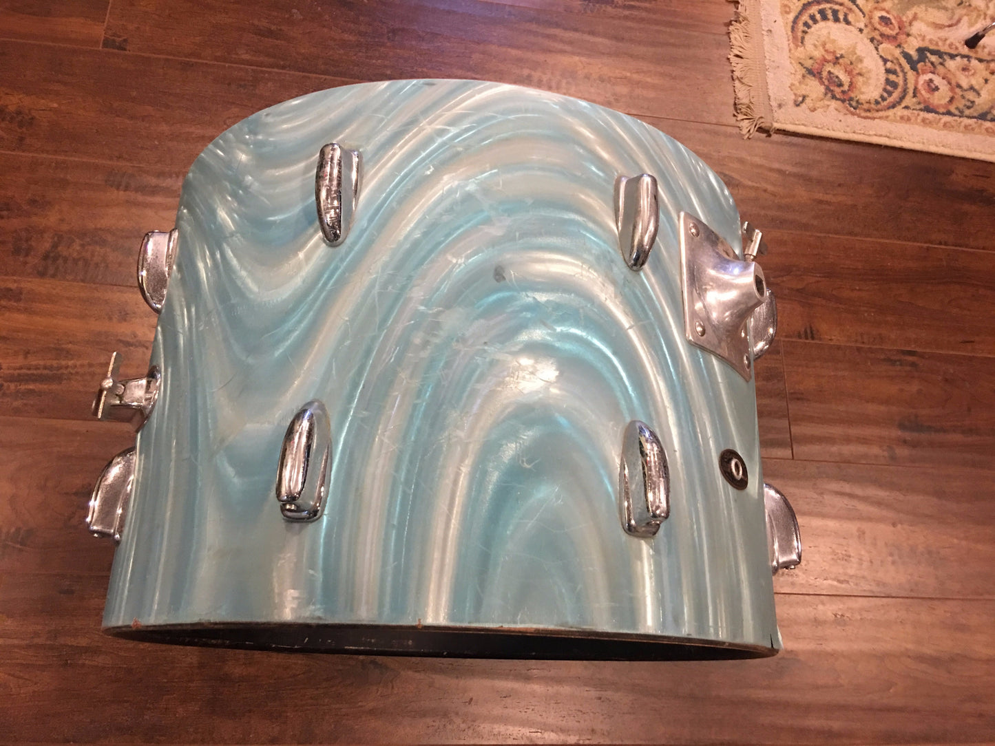 Vintage 1960's Slingerland 14x20 Green Satin Flame Pearl Bass Drum