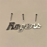 Vintage 1960s Rogers Chrome Script Logo Badge
