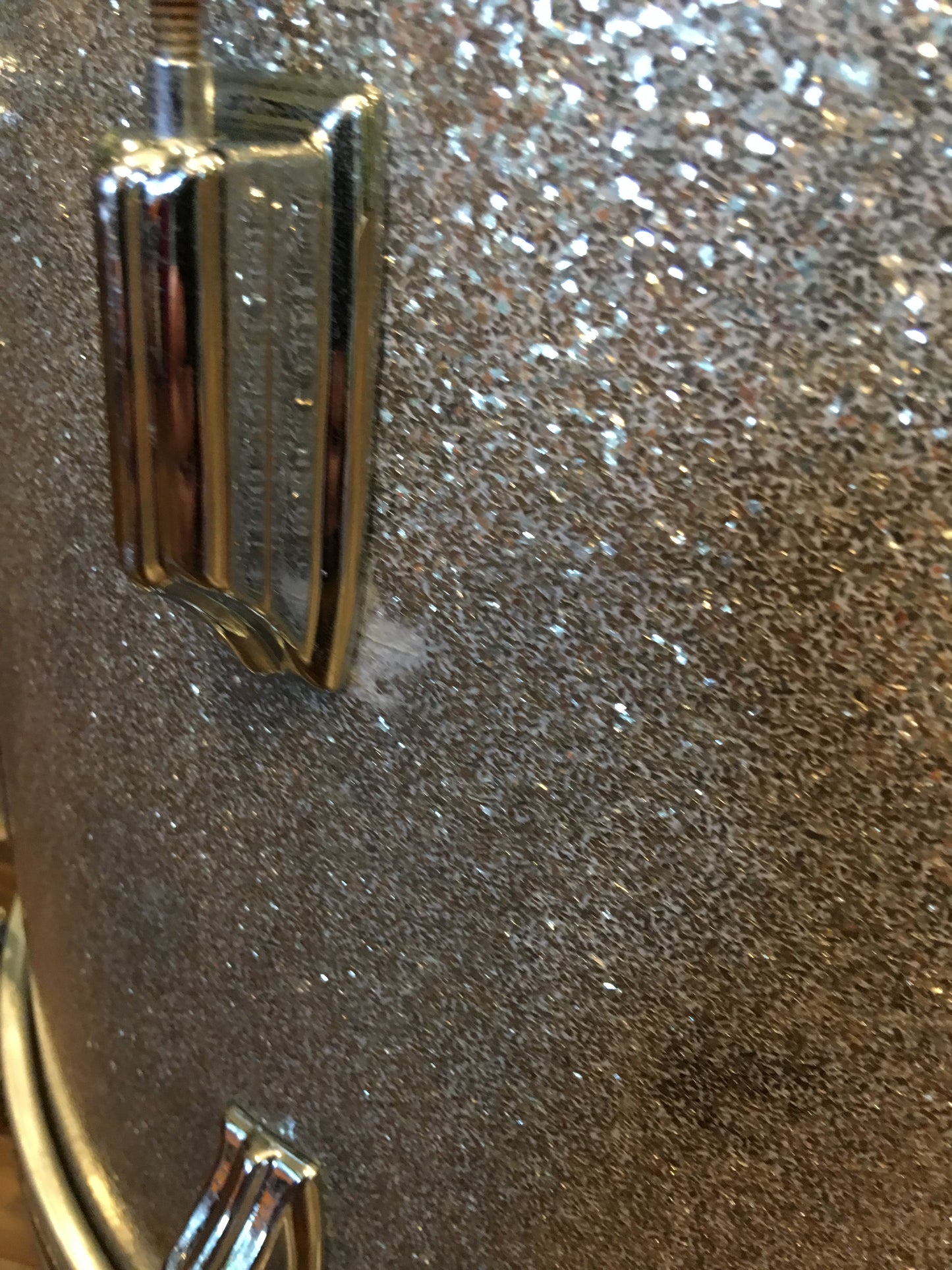 1960's Rogers Cleveland 14x20 Holiday Silver Glass Glitter Sparkle Bass Drum