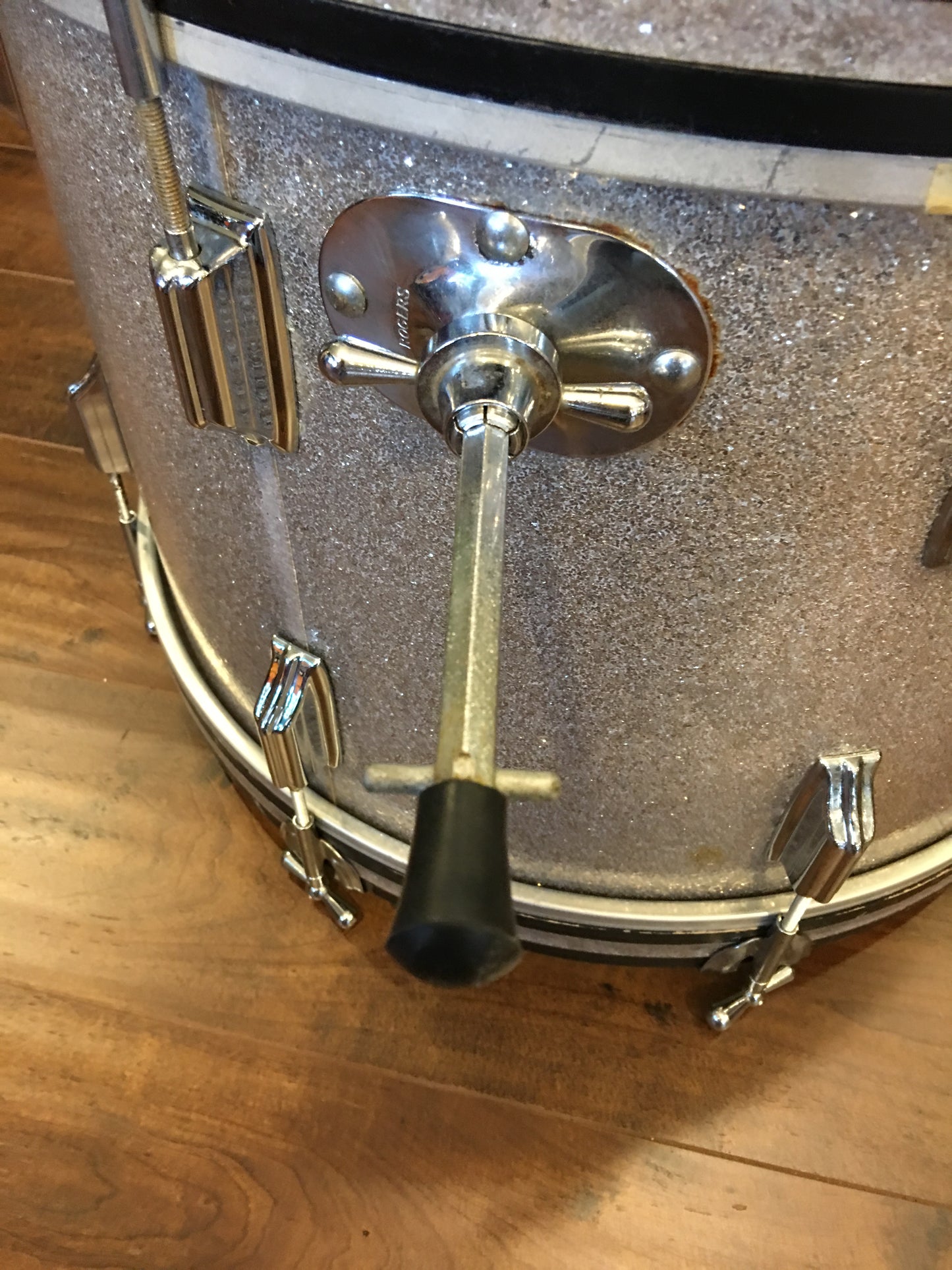1960's Rogers Cleveland 14x20 Holiday Silver Glass Glitter Sparkle Bass Drum