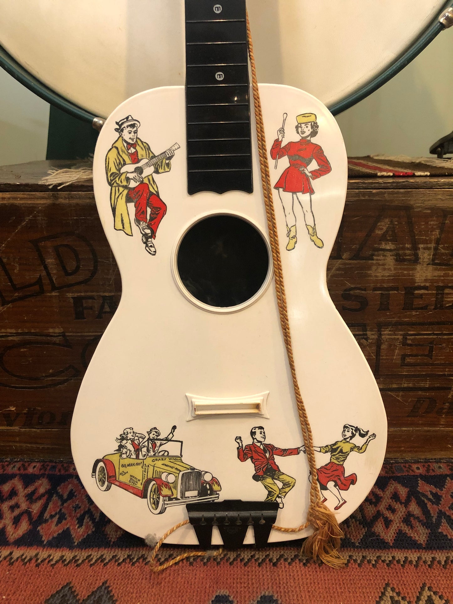 Vintage Emenee Plastic Toy Teen Timer Guitar