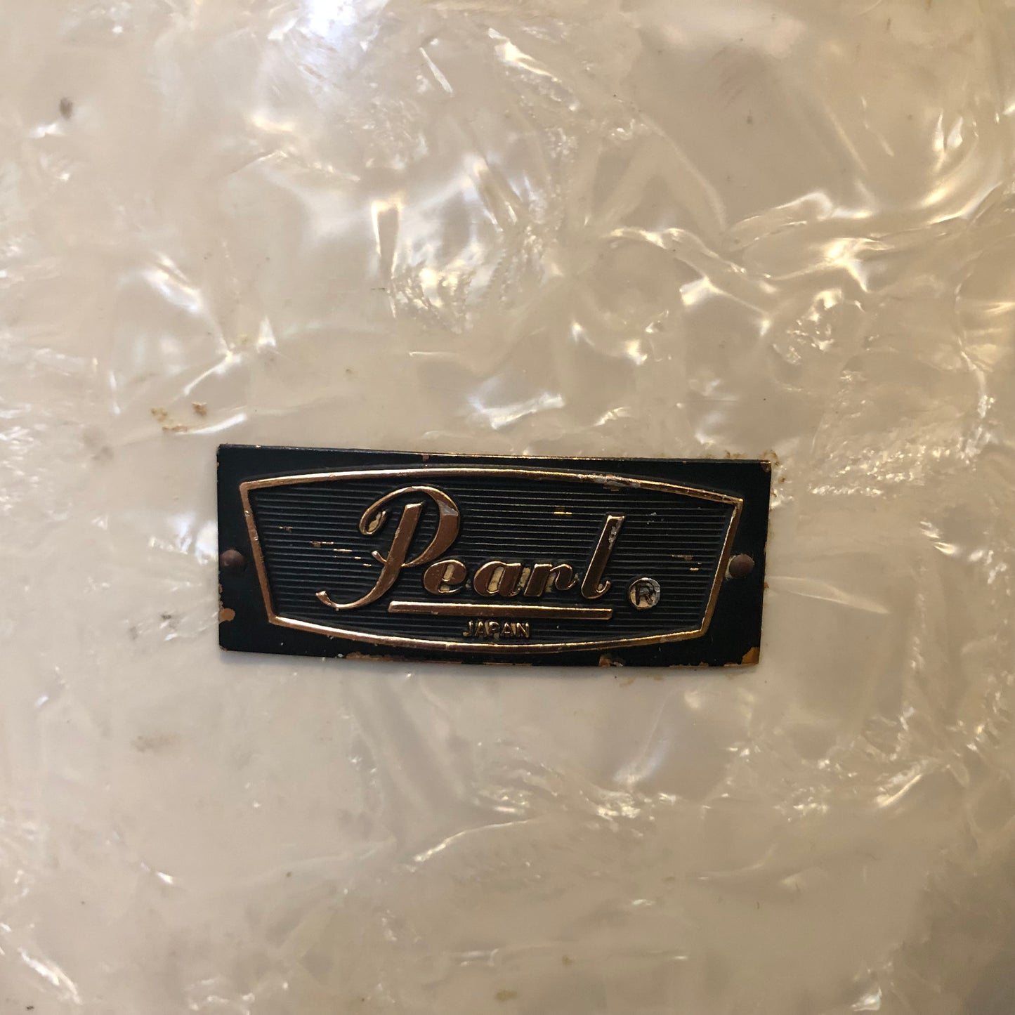 Vintage 1970s Pearl 9x13 Wood-Fiberglass Tom Drum White Marine Pearl