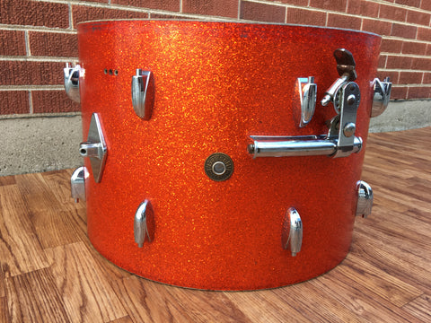 1960s Gretsch Round Badge 14"x20" Progressive Jazz Tangerine Sparkle Bass Drum