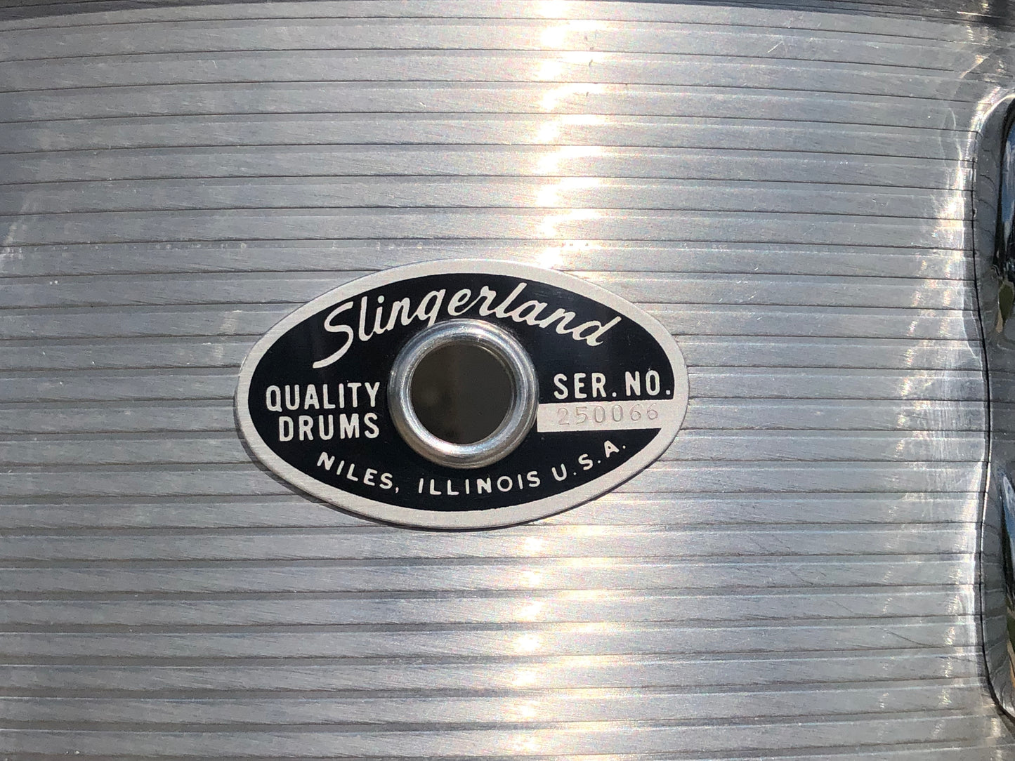 1970s Slingerland No. 140 5x14 Ribbed Aluminum Snare Drum