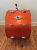 1960s Gretsch Round Badge 14"x20" Progressive Jazz Tangerine Sparkle Bass Drum