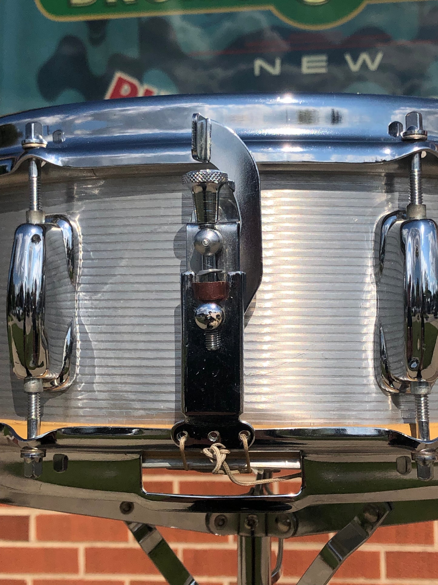 1970s Slingerland No. 140 5x14 Ribbed Aluminum Snare Drum