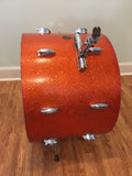 1960s Gretsch Round Badge 14"x20" Progressive Jazz Tangerine Sparkle Bass Drum
