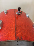 1960s Gretsch Round Badge 14"x20" Progressive Jazz Tangerine Sparkle Bass Drum