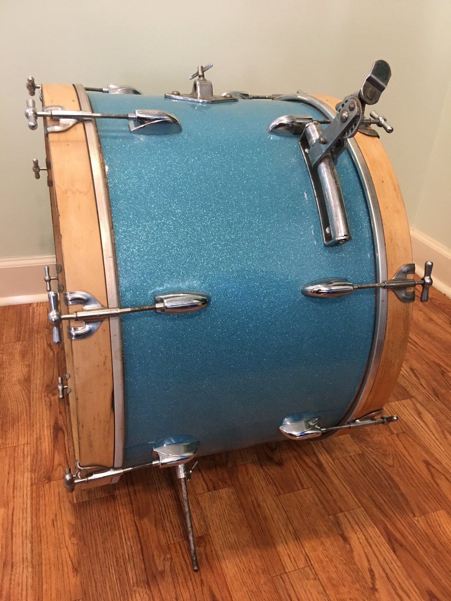 1952 Gretsch 14"x22" Round Badge "Name Band" 3 Ply Bass Drum